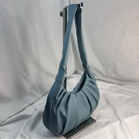 Olivia And Kate Baby Blue Scrunch Small Shoulder Bag - Picture 3 of 9